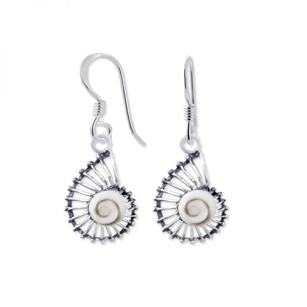 Cochlear shaped Swirl Shell Hook Earrings