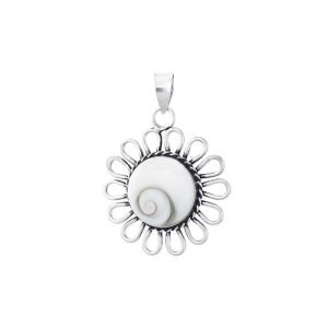 cochlear shaped flower pendant