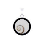 Round Cochlear Shaped pendant with Black Resin