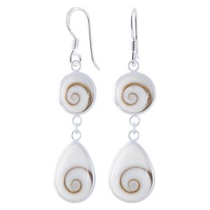 Cochlear Shaped Round and Oval Dangle Earrings