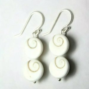 Round cochlea double drop earrings